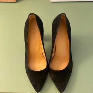 Black suede j crew factory 4 inch heels